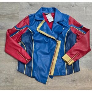 Universe Marvel Captain Leather Moto Jacket Womens‎ Size 1X. NWT
